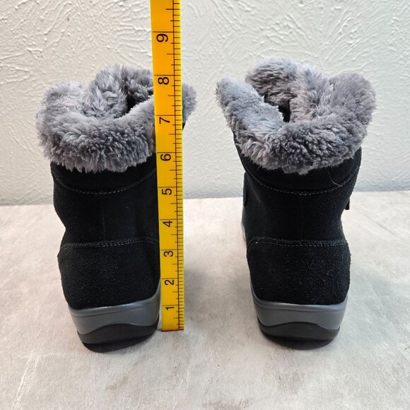 Orthofeet Florence Boots 8.5 Wide Black Suede Fur Lined Comfort Winter Booties - Picture 4 of 10